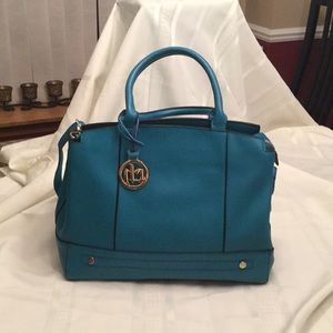 Turquoise Leather Satchel
